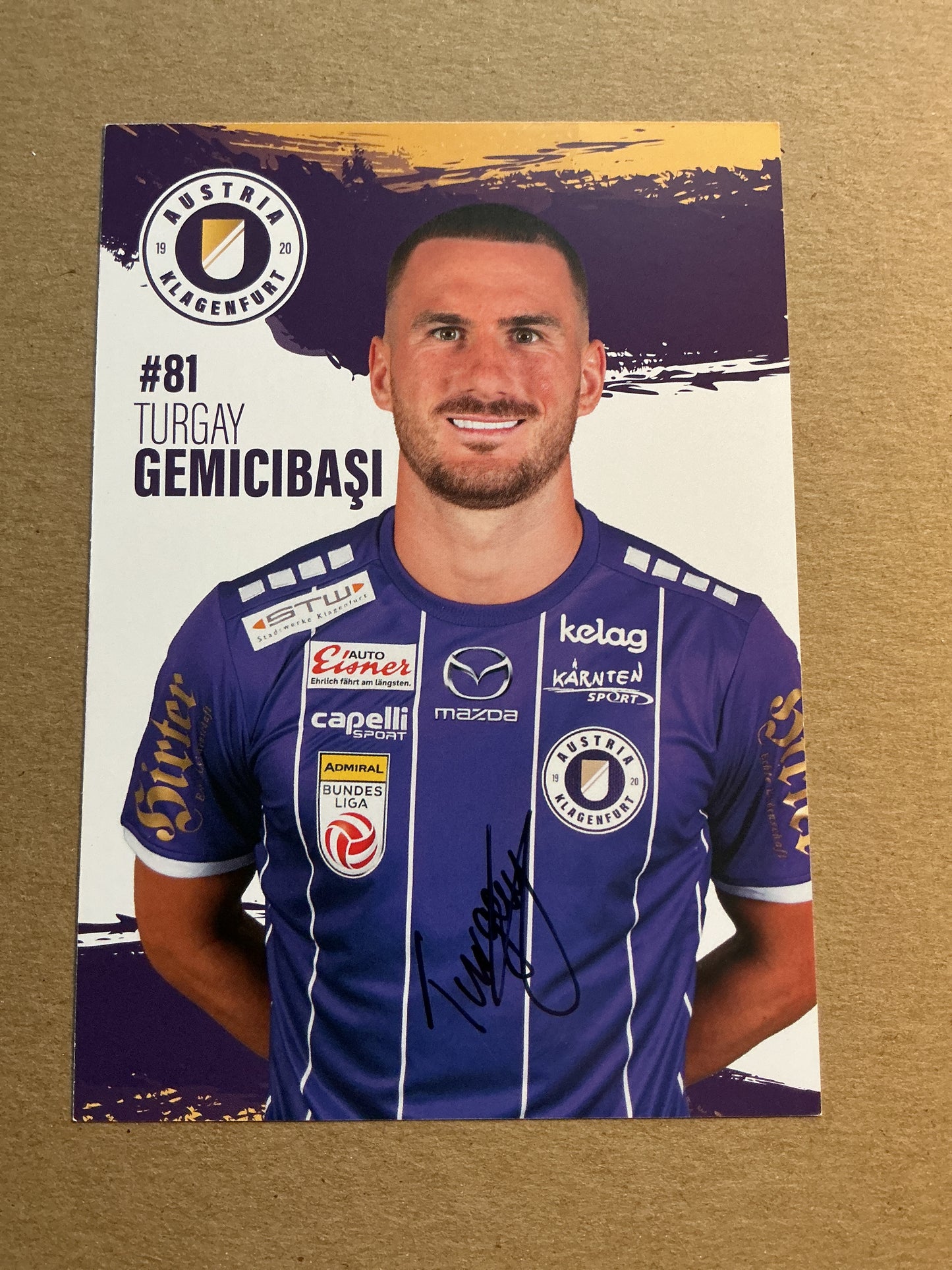 Turgay Gemicibaşi, Türkiye 🇹🇷 Austria Klagenfurt 2021/22 hand signed