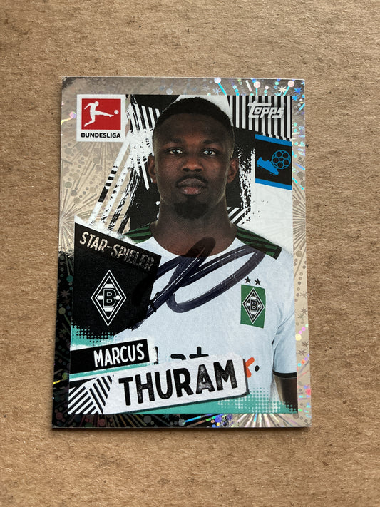 Marcus Thuram, France 🇫🇷 Mönchengladbach 2021/22 Topps hand signed