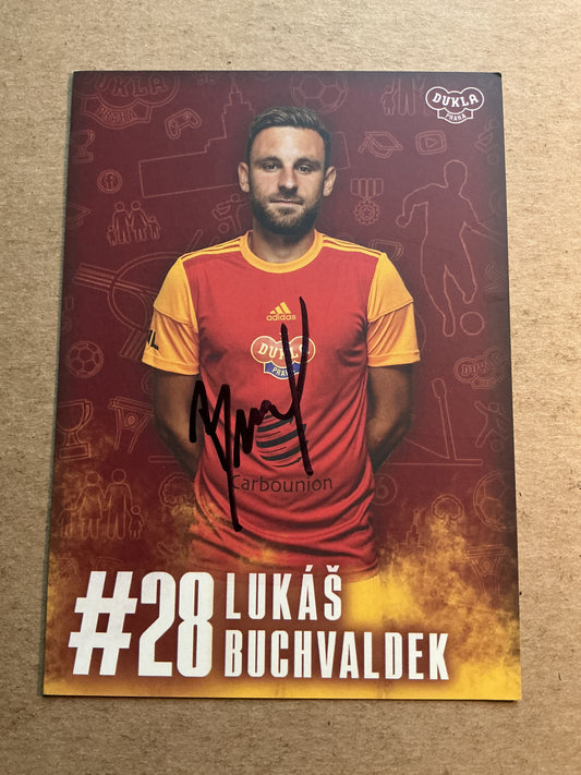 Lukáš Buchvaldek, Czech Republic 🇨🇿 FK Dukla Prague 2021/22 hand signed