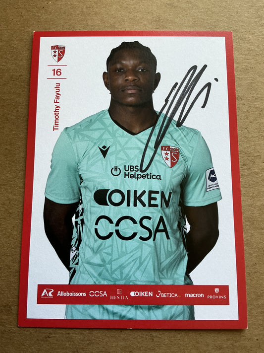 Timothy Fayulu, Democratic Republic of Kongo 🇨🇩 FC Sion 2024/25 hand signed