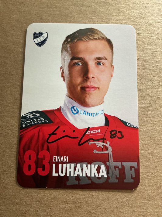 Einari Luhanka, Finland 🇫🇮 HIFK Hockey 2024/25 hand signed