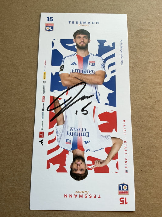 Tanner Tessmann, USA 🇺🇸 Olympique Lyon 2024/25 hand signed