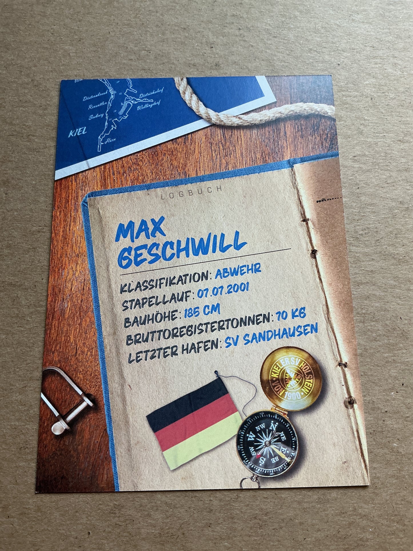 Max Geschwill, Germany 🇩🇪 Holstein Kiel 2024/25 hand signed