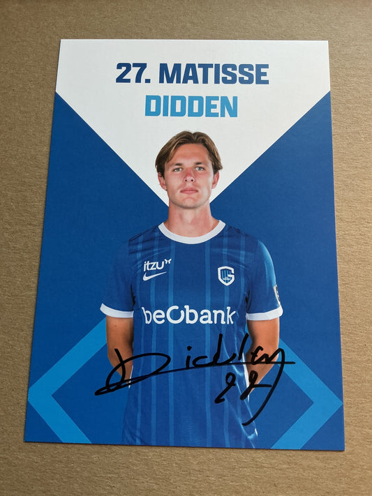 Matisse Didden, Belgium 🇧🇪 KRC Genk 2022/23 hand signed