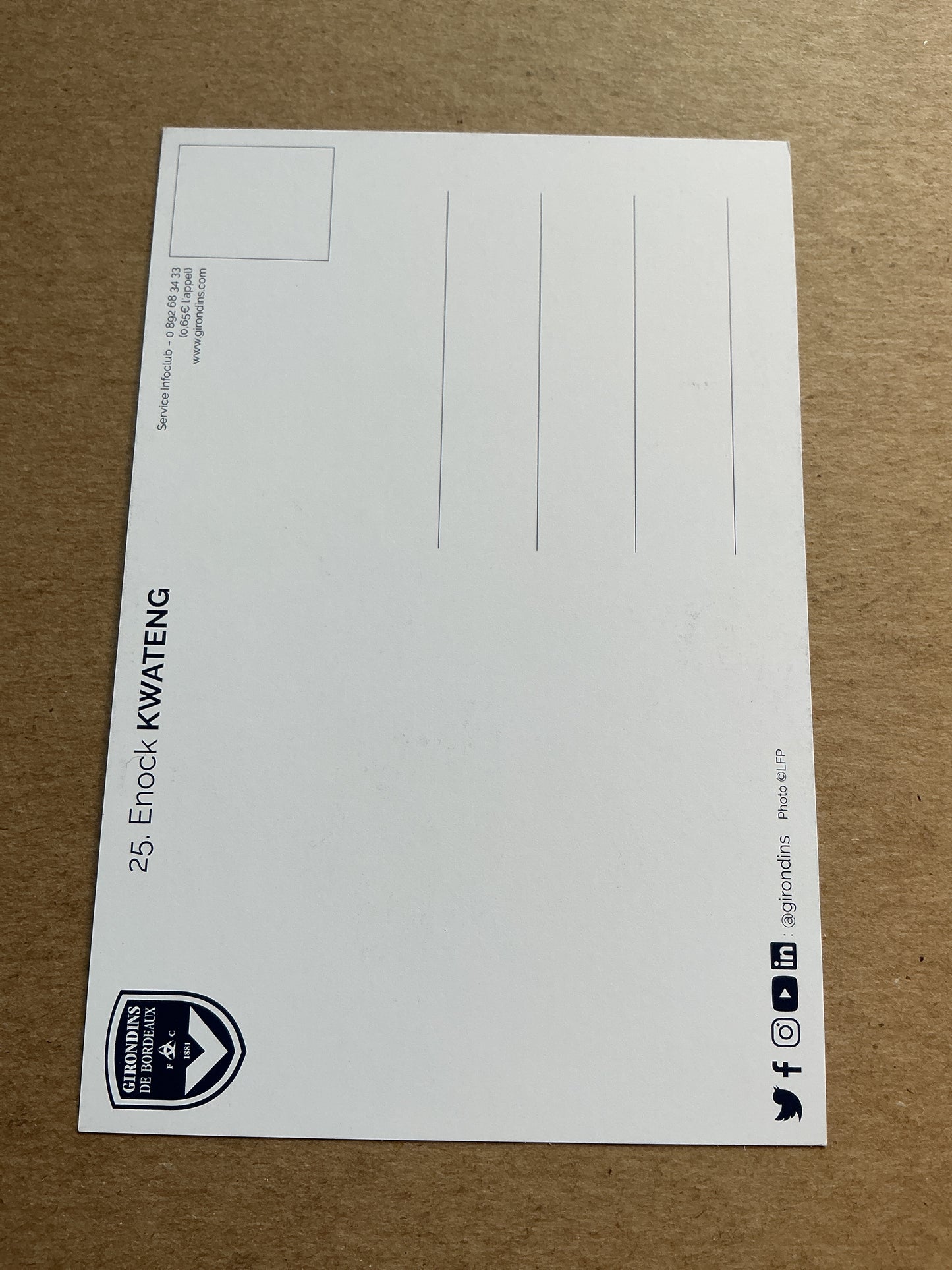 Enock Kwateng, France 🇫🇷 Girondins Bordeaux 2021/22 hand signed