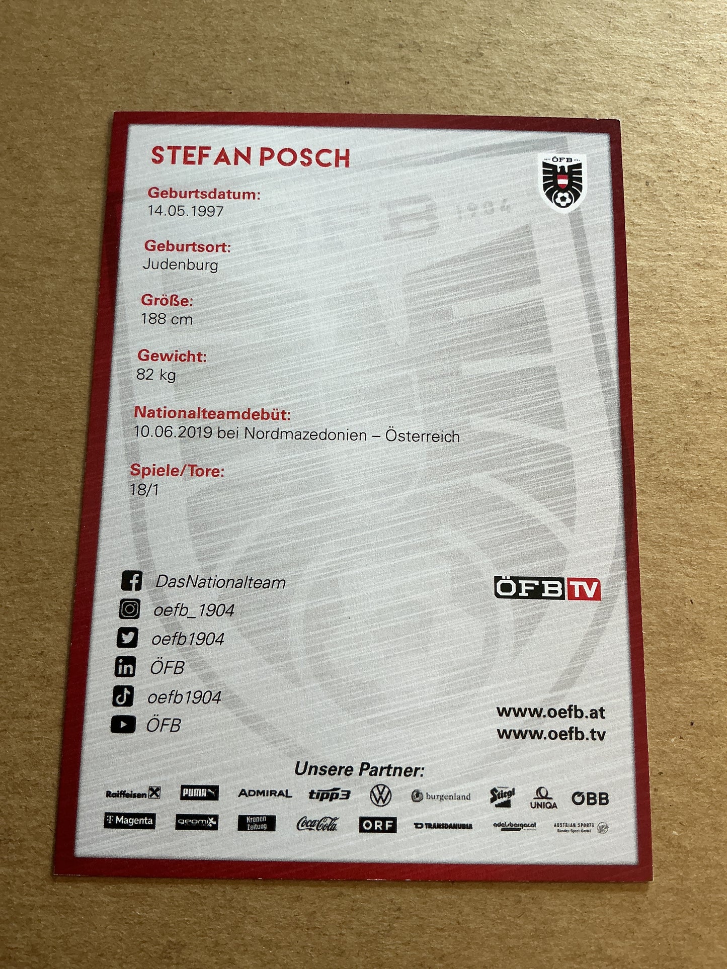 Stefan Posch, Austria 🇦🇹 2023 hand signed