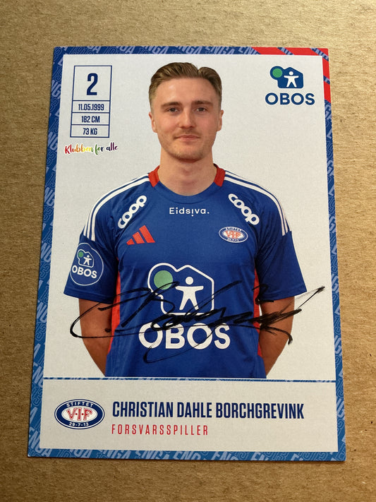 Christian Borchgevink, Norway 🇳🇴 Vålerenga Fotball 2024/25 hand signed