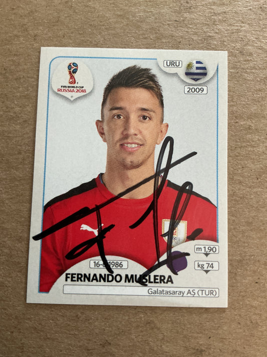 Fernando Muslera, Uruguay 🇺🇾 FIFA World Cup 2018 Panini hand signed