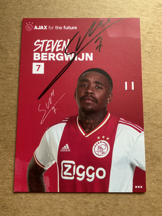 Steven Bergwijn, Netherlands 🇳🇱 Ajax Amsterdam 2022/23 hand signed