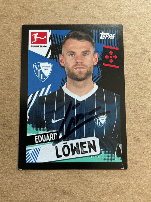 Eduard Löwen, Germany 🇩🇪 VfL Bochum 2021/22 Topps hand signed