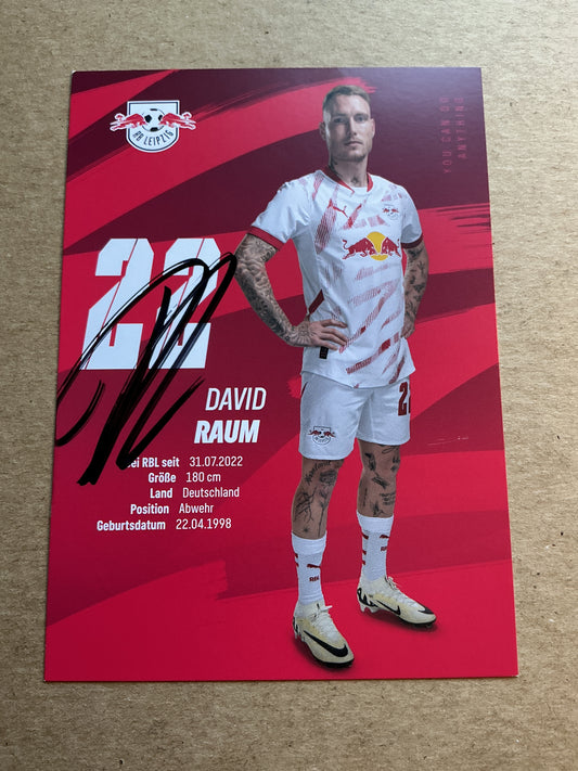 David Raum, Germany 🇩🇪 RB Leipzig 2024/25 hand signed