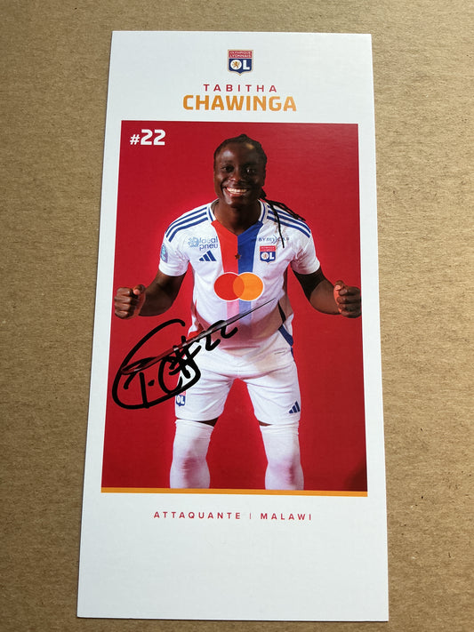 Tabitha Chawinga, Malawi 🇲🇼 Olympique Lyon 2024/25 hand signed