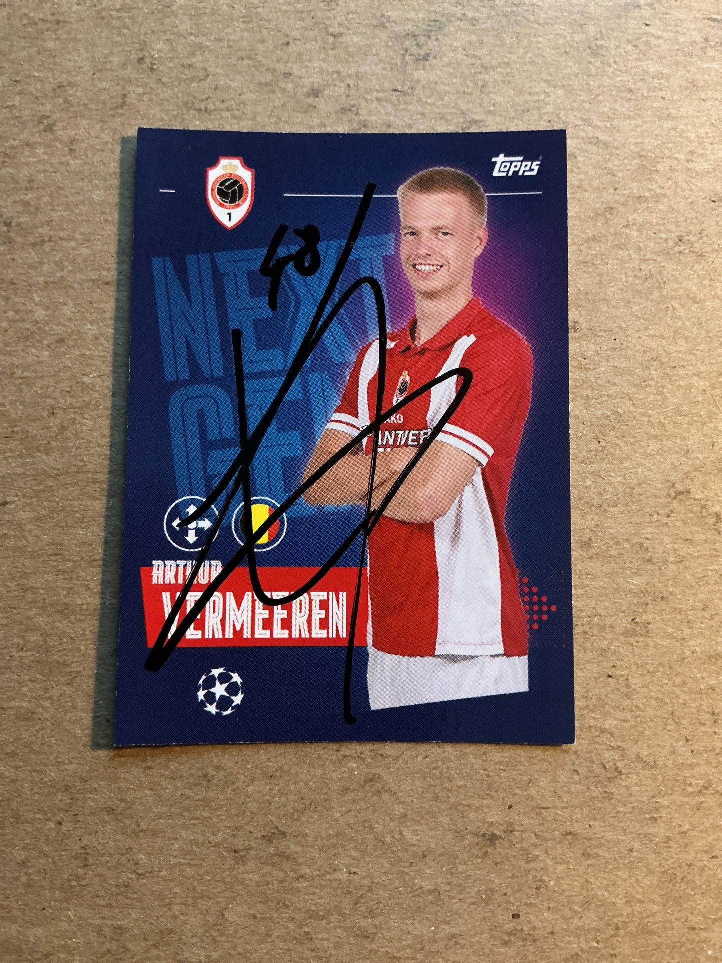Arthur Vermeeren, Belgium 🇧🇪 Royal Antwerp FC 2023/24 Topps hand signed