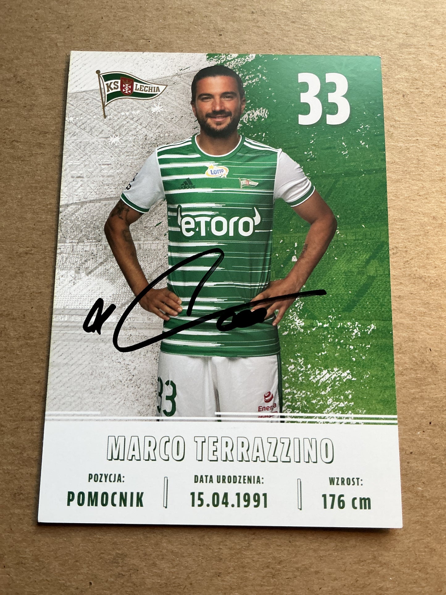 Marco Terrazzino, Germany 🇩🇪 Lechia Gdansk 2022/23 hand signed