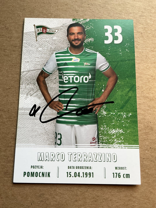 Marco Terrazzino, Germany 🇩🇪 Lechia Gdansk 2022/23 hand signed