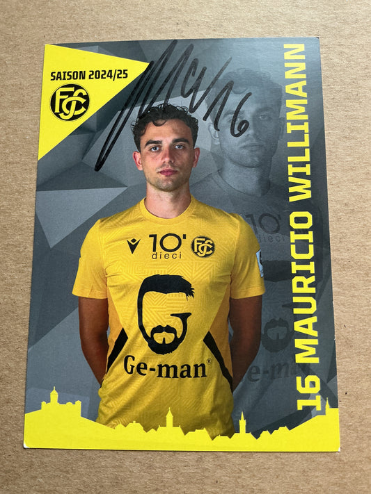 Mauricio Willmann, Switzerland 🇨🇭 FC Schaffhausen 2024/25 hand signed