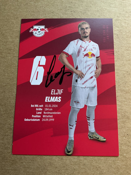 Eljif Elmas, North Macedonia 🇲🇰 RB Leipzig 2024/25 hand signed