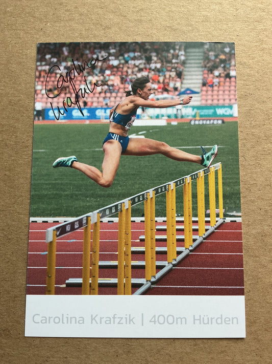 Carolina Krafzik, Germany 🇩🇪 Athletics Summer Olympics 2024 hand signed