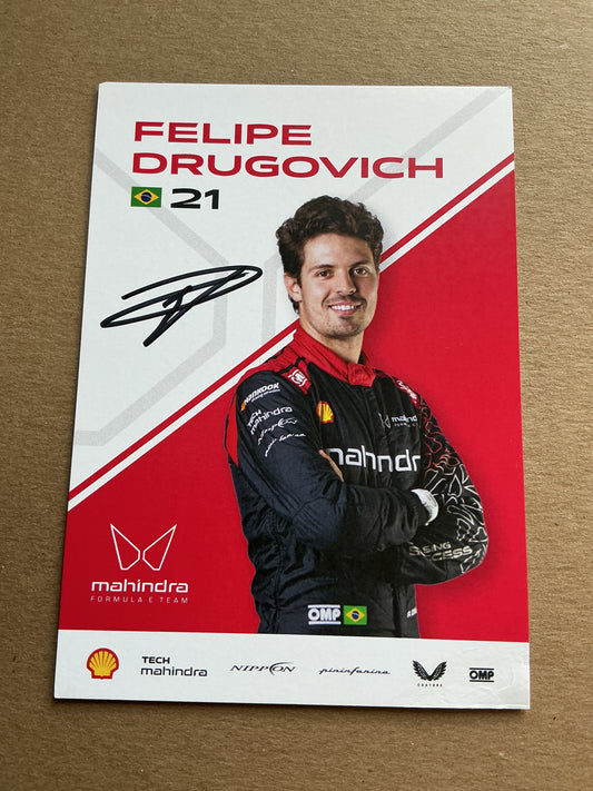 Felipe Drugovich, Brazil 🇧🇷 Racing Sports 2025 hand signed