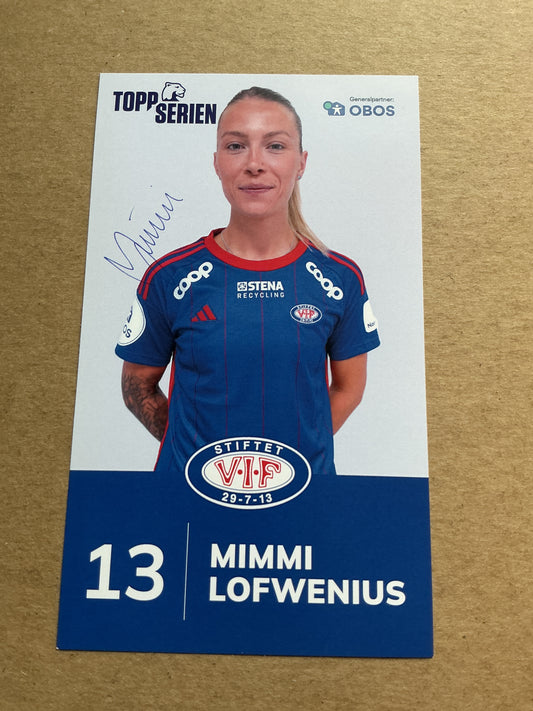 Mimmi Löfwenius, Norway 🇳🇴 Vålerenga IF 2023/24 hand signed