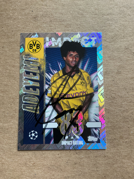Karim Adeyemi, Germany 🇩🇪 Borussia Dortmund 2023/24 Topps hand signed