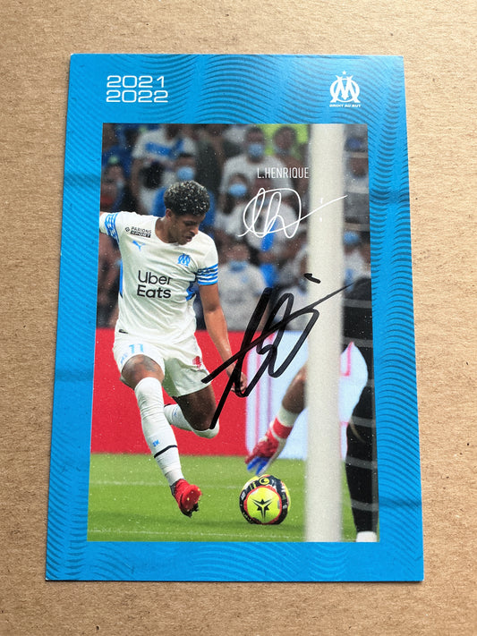 Luis Henrique, Brazil 🇧🇷 Olympique Marseille 2021/22 hand signed