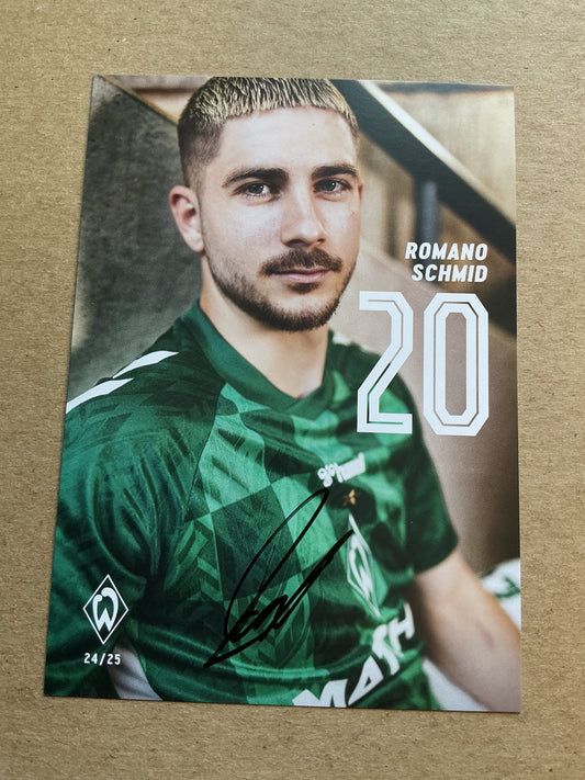 Romano Schmid, Austria 🇦🇹 SV Werder Bremen 2024/25 hand signed