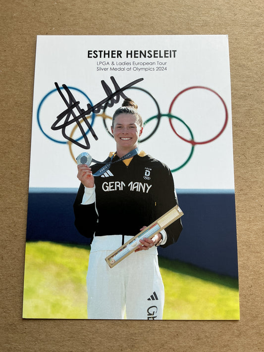 Esther Henseleit, Germany 🇩🇪 Golf Summer Olympics 2024 hand signed