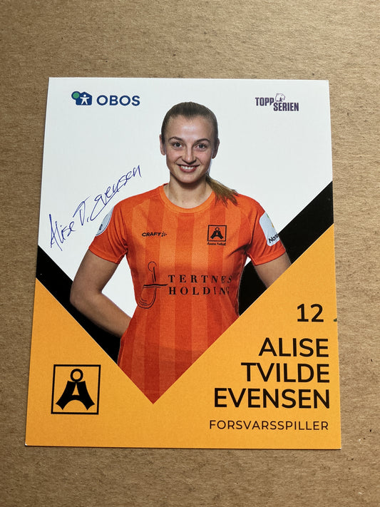 Alise Evensen, Norway 🇳🇴  Åsane 2024/25 hand signed