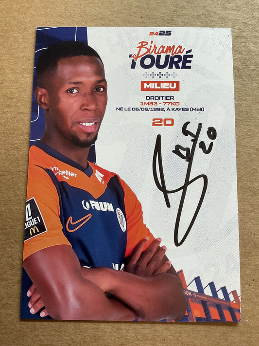 Birama Toure, Mali 🇲🇱 Montpellier HSC 2024/25 hand signed