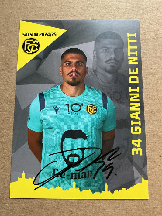 Gianni de Nitti, Switzerland 🇨🇭 FC Schaffhausen 2024/25 hand signed