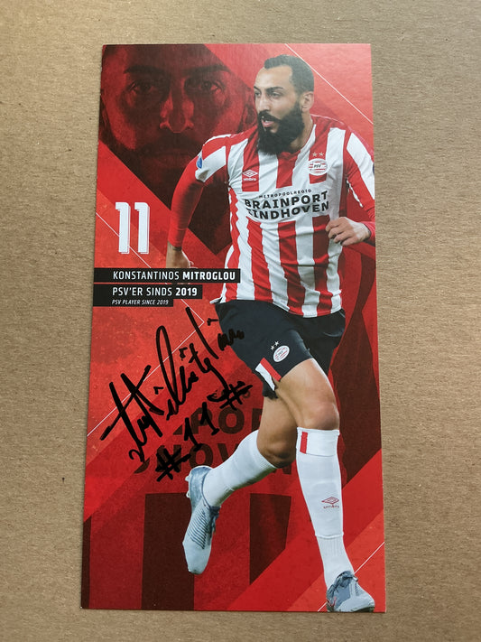 Konstantinos Mitroglou, Greece 🇬🇷 PSV Eindhoven 2019/20 hand signed