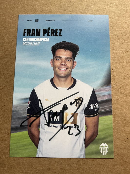 Fran Perez, Spain 🇪🇸 Valencia CF 2024/25 hand signed