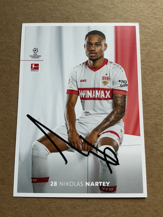 Nikolas Nartey, Denmark 🇩🇰 VfB Stuttgart 2024/25 hand signed