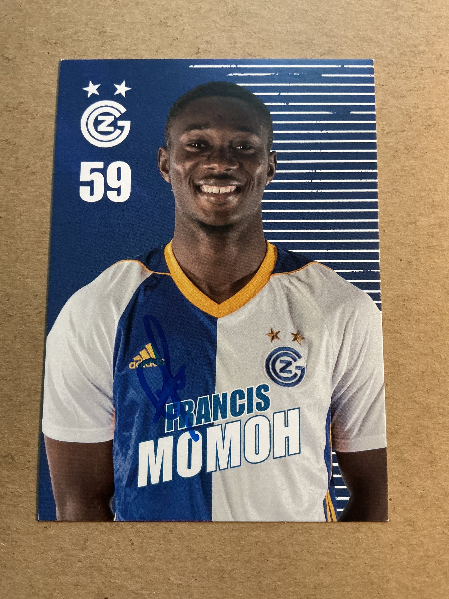 Francis Momoh, Nigeria 🇳🇬 Grasshopper Club Zürich 2021/22 hand signed