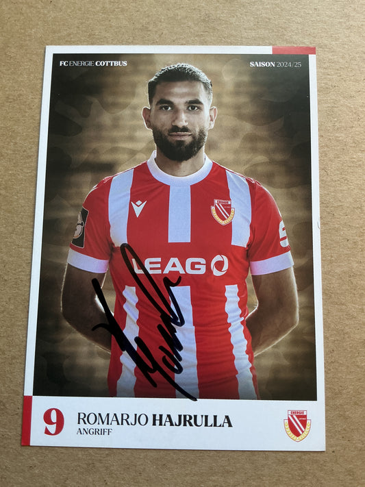 Romarjo Hajrulla, Albania 🇦🇱 FC Energie Cottbus 2024/25 hand signed