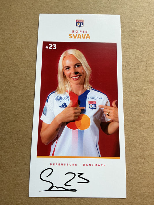 Sofie Svava, Denmark 🇩🇰 Olympique Lyon 2024/25 hand signed