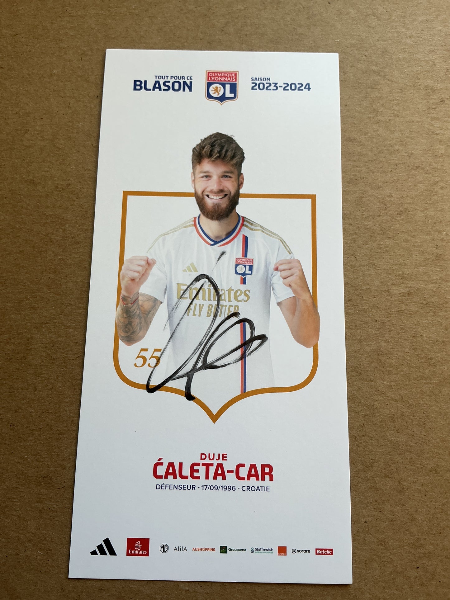 Duje Caleta-Car, Croatia 🇭🇷 Olympique Lyon 2023/24 hand signed