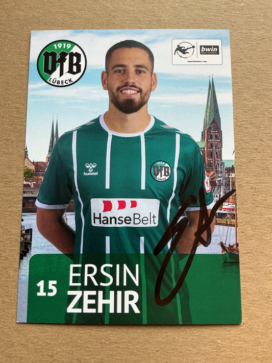 Ersin Zehir, Germany 🇩🇪 VfB Lübeck 2020/21 hand signed