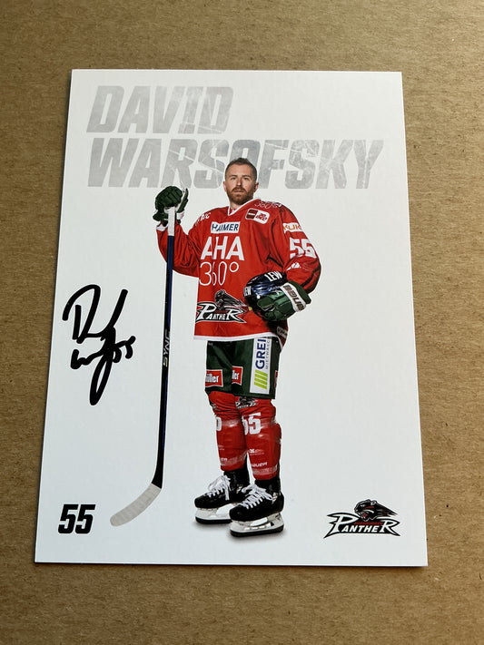 David Warsofsky, USA 🇺🇸 Augsburg Panther 2023/24 hand signed