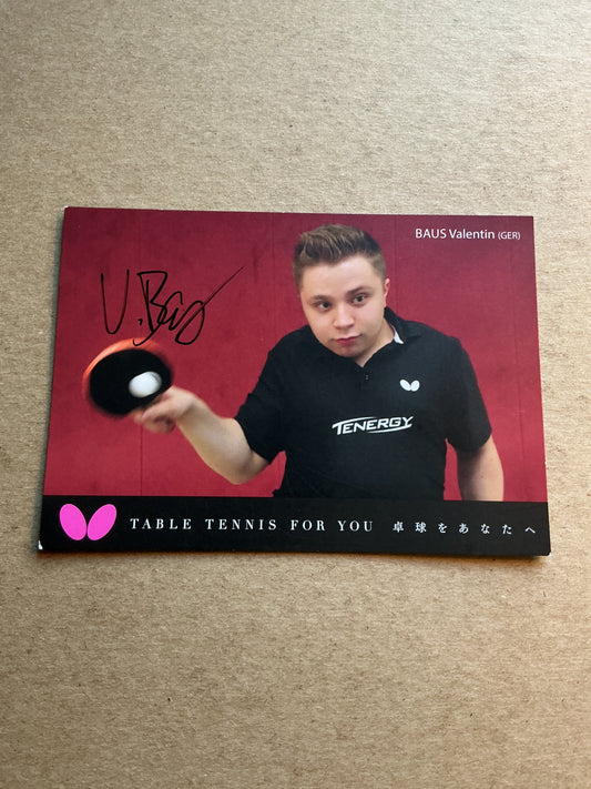 Valentin Baus, Germany 🇩🇪 Table Tennis Sports 2024 hand signed
