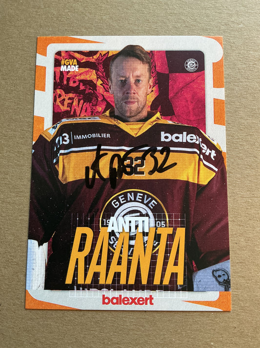 Antti Ranta, Finland 🇫🇮 Geneve-Servette HC 2024/25 hand signed