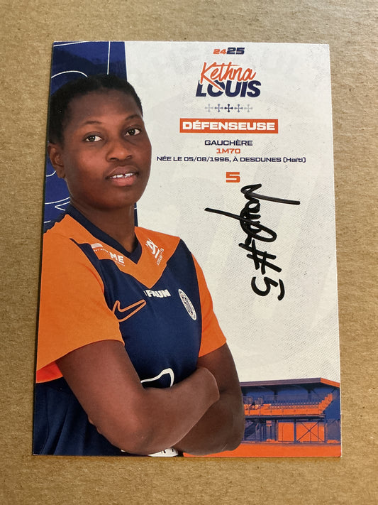 Kethna Louis, Haiti 🇭🇹 Montpellier HSC 2024/25 hand signed