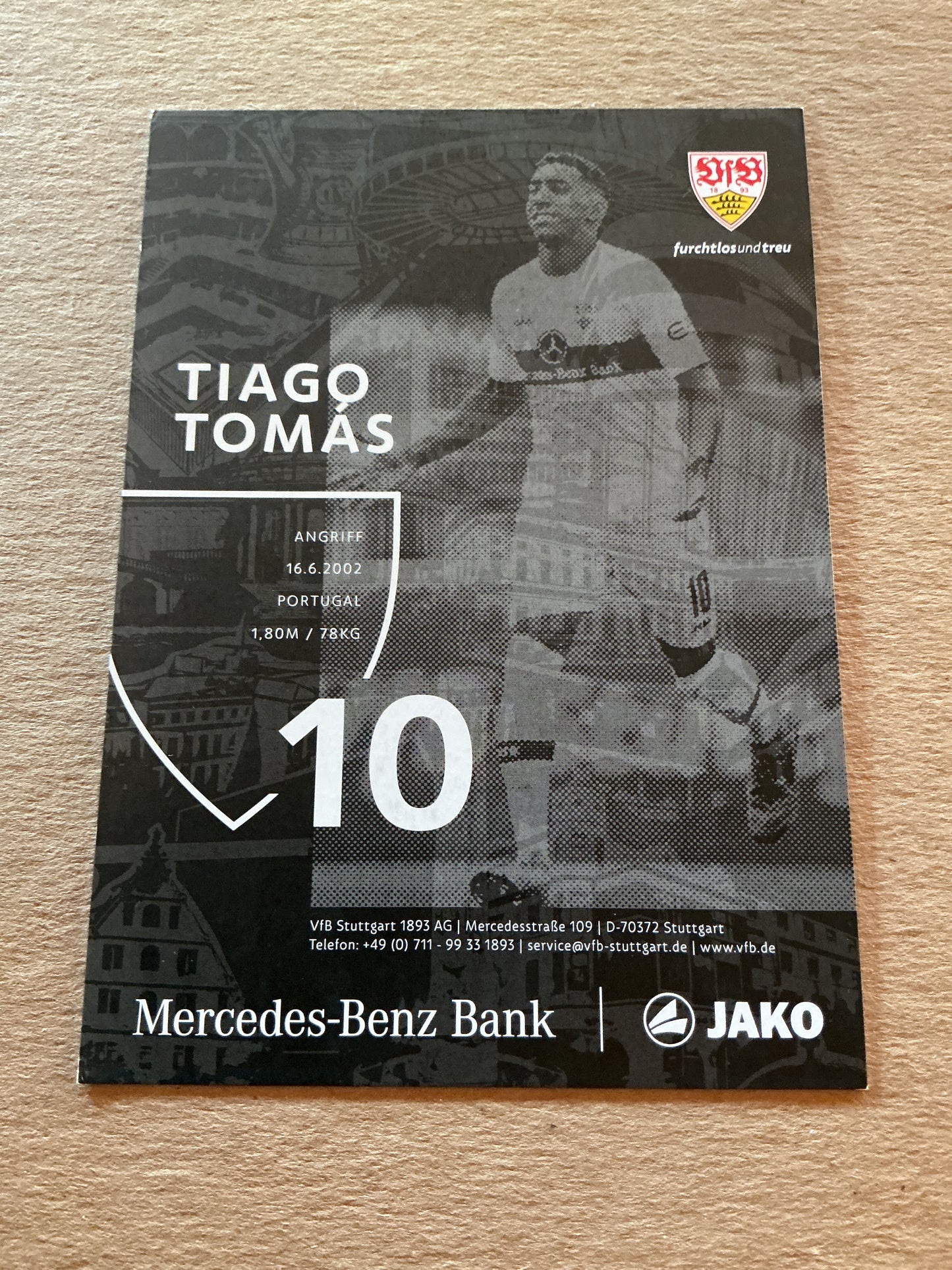 Tiago Tomás, Portugal 🇵🇹 VfB Stuttgart 2022/23 hand signed