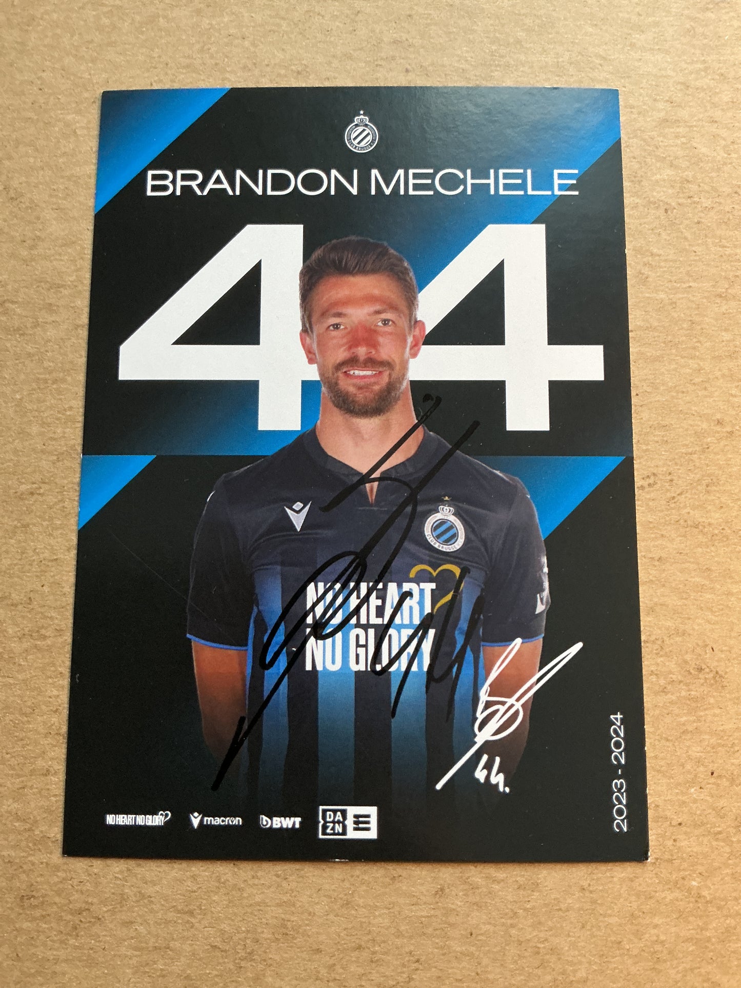 Brandon Mechele, Belgium 🇧🇪 Club Brugge 2023/24 hand signed