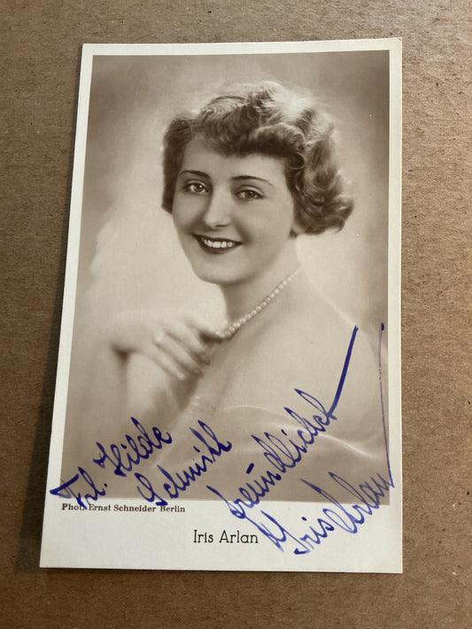 Iris Arlan, Germany 🇩🇪 Actress hand signed
