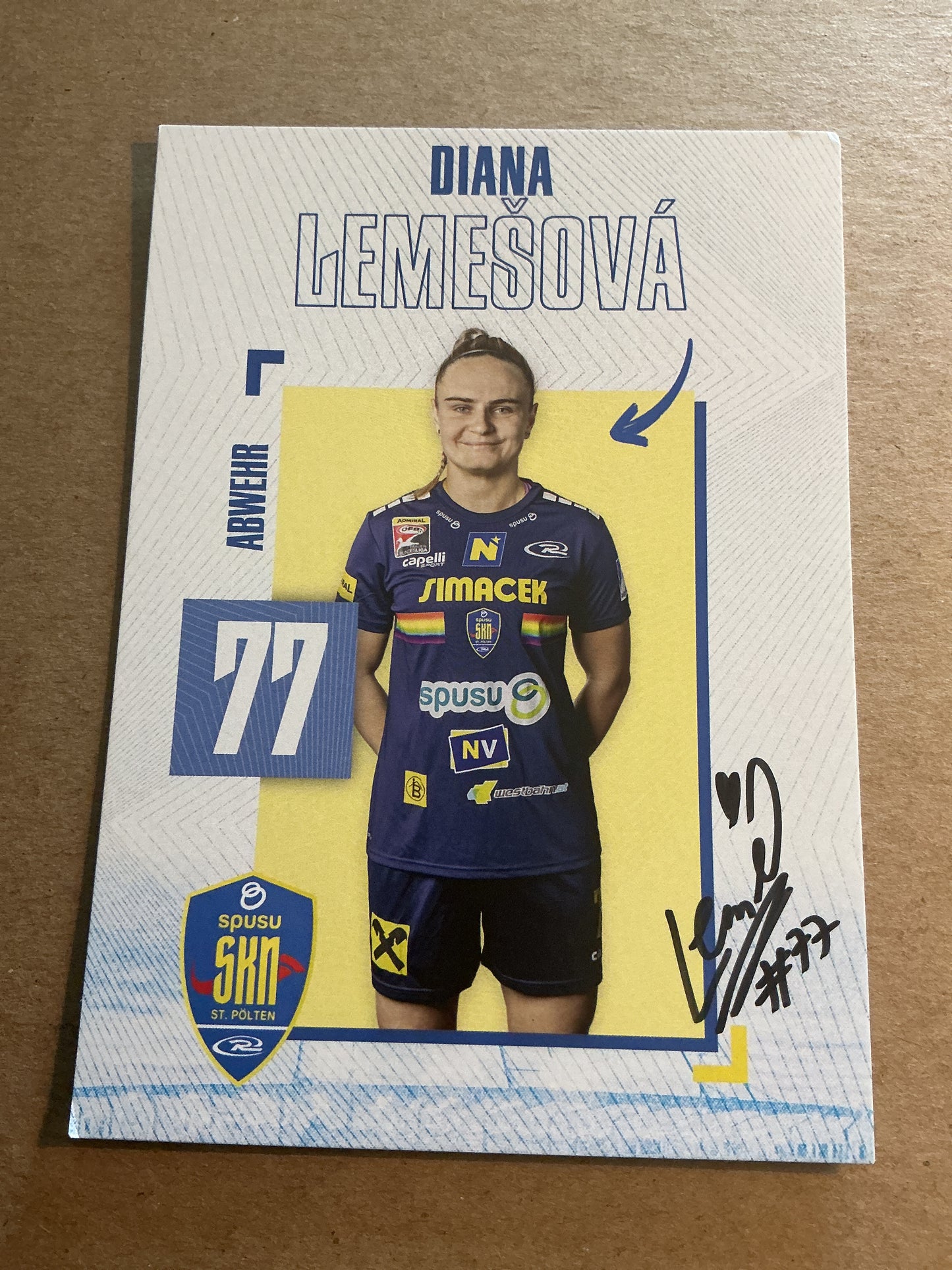 Diana Lemesova, Slovakia 🇸🇰 SKN St. Pölten 2024/25 hand signed