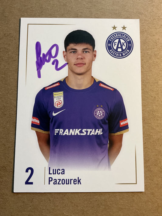 Luca Pazourek, Austria 🇦🇹 FK Austria Wien 2023/24 hand signed