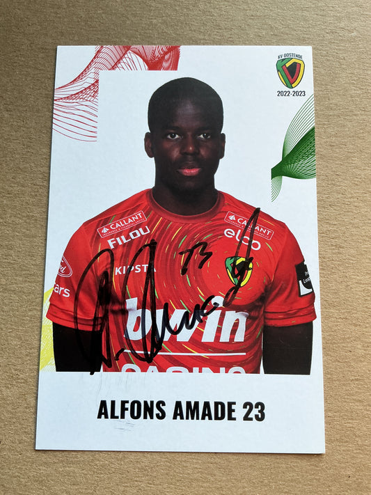 Alfons Amade, Germany 🇩🇪 KV Oostende 2022/23 hand signed