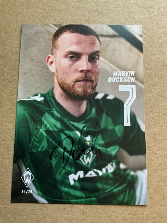 Marvin Duksch, Germany 🇩🇪 SV Werder Bremen 2024/25 hand signed